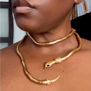 Flexible Gold Snake Necklace